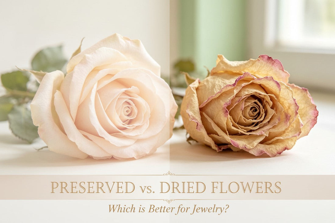 Preserved vs. Dried Flowers: Which is Better for Jewelry?