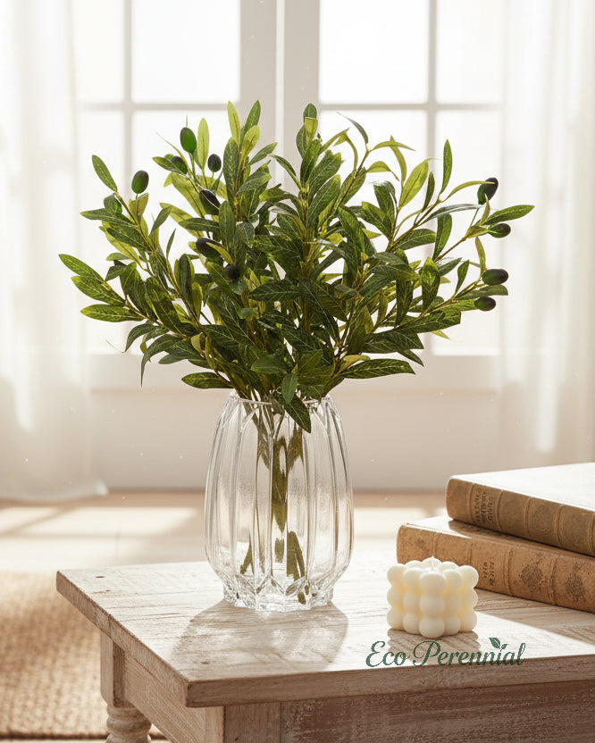 Medium Faux Olive Branches | Realistic Artificial Olive Stems