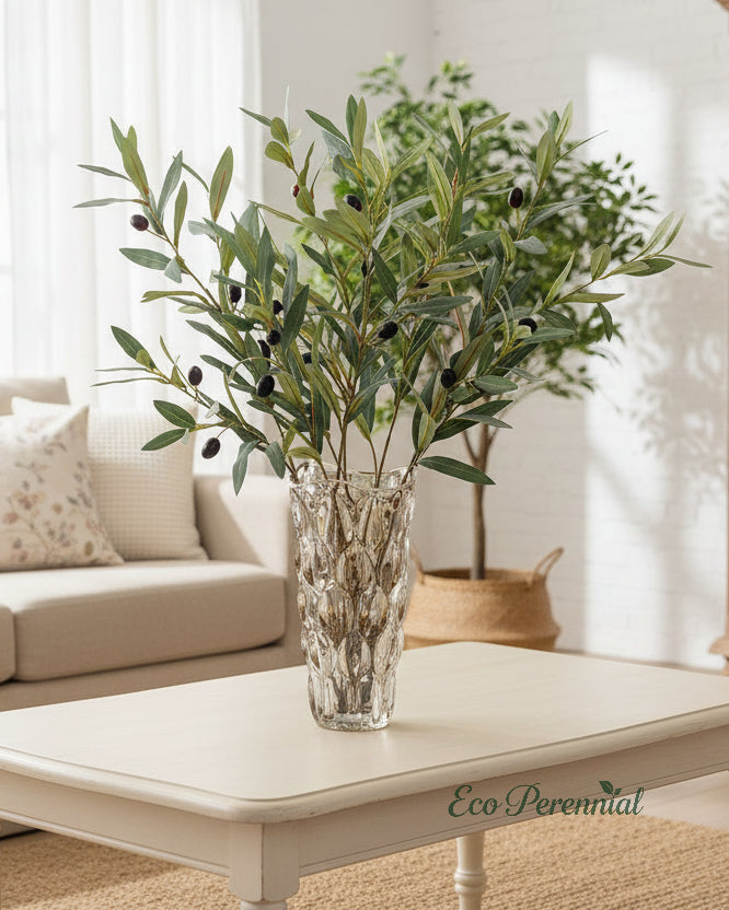 Medium Faux Olive Branches | Realistic Artificial Olive Stems