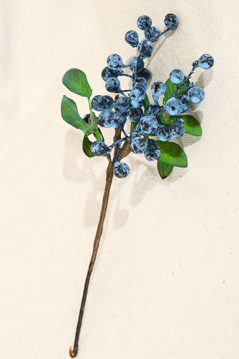 9.8" Petite Faux Berry Stems | 6 Colors Wild Blueberry | Artificial Greenery | Eco Perennial