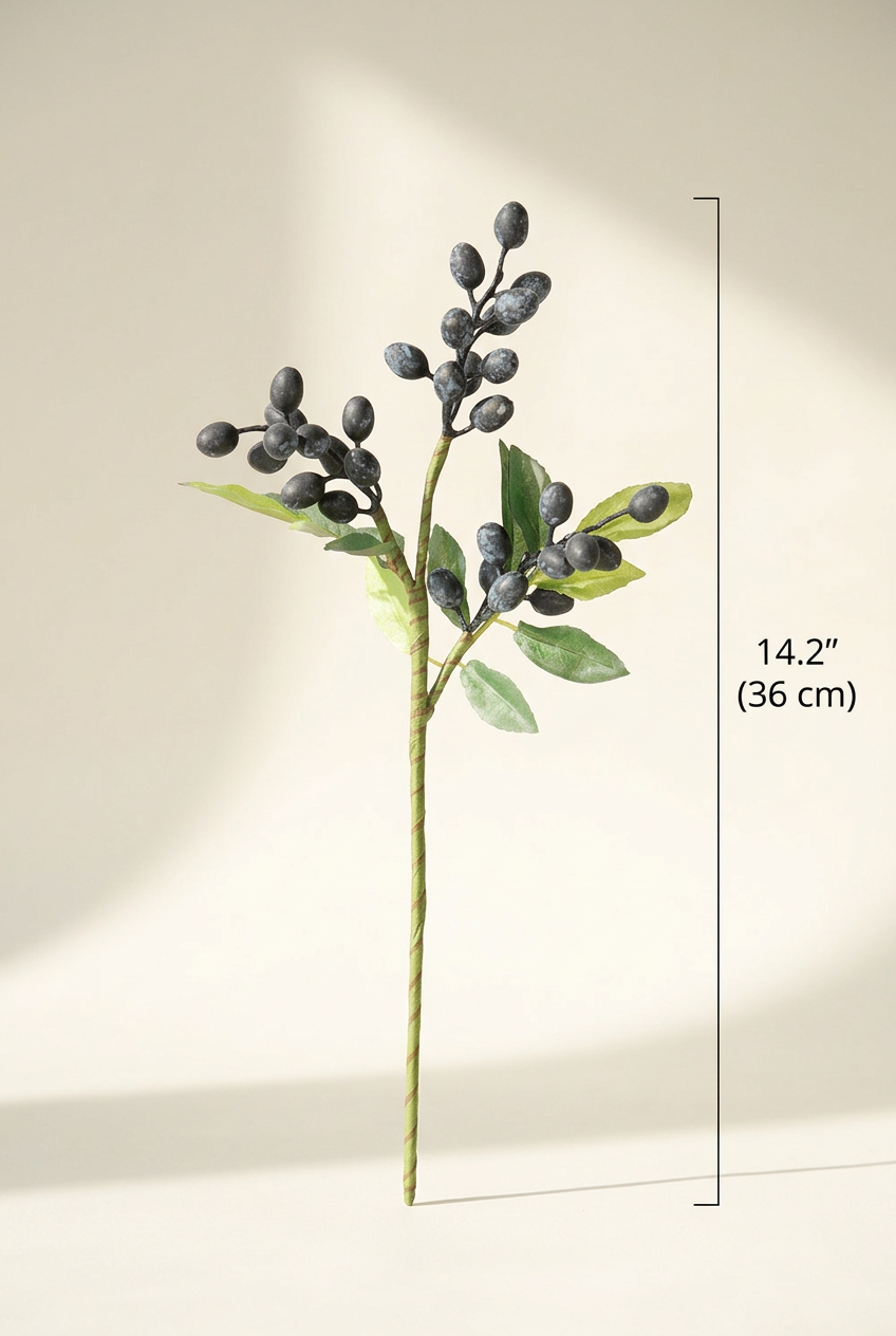 14.2" Petite Faux Berry Stems | 6 Colors | Artificial Greenery | Eco Perennial