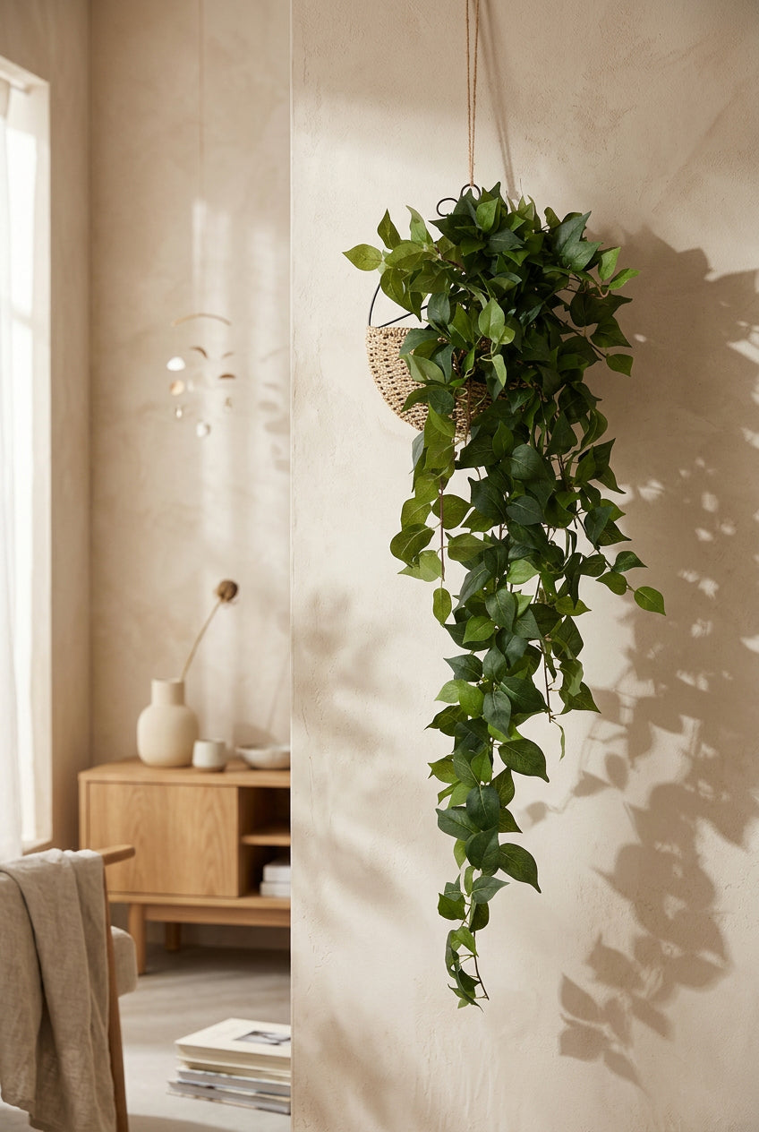 51" Cascading Faux Ivy Vines | 18-Fork Hanging Greenery | Artificial Greenery | Eco Perennial