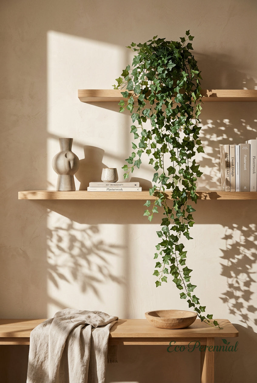 51" Cascading Faux Ivy Vines | 18-Fork Hanging Greenery | Artificial Greenery | Eco Perennial