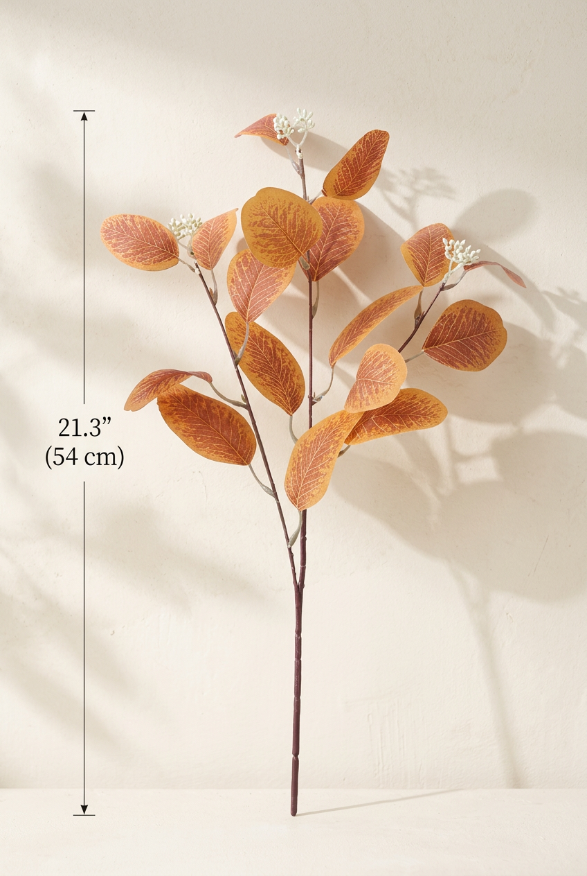 21.3" Seeded Faux Eucalyptus Branches | Realistic Artificial Greenery in 7 Colors | Artificial Greenery | Eco Perennial