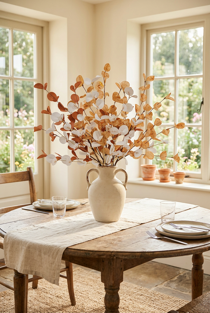 22.8" Faux Eucalyptus Stems | 7 Colors | Artificial Greenery | Eco Perennial