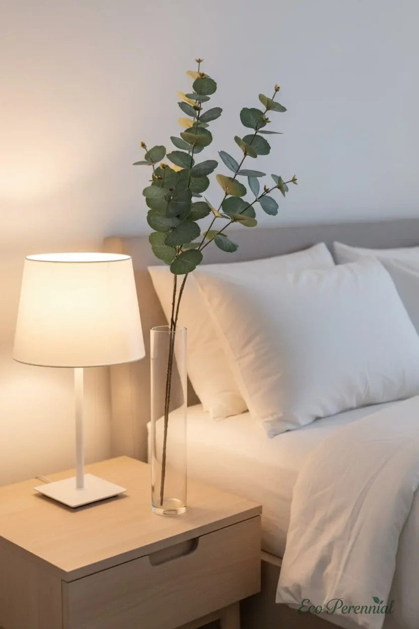 31.5" Realistic Faux Eucalyptus Stem | Silver Dollar Artificial Greenery | Artificial Greenery | Eco Perennial