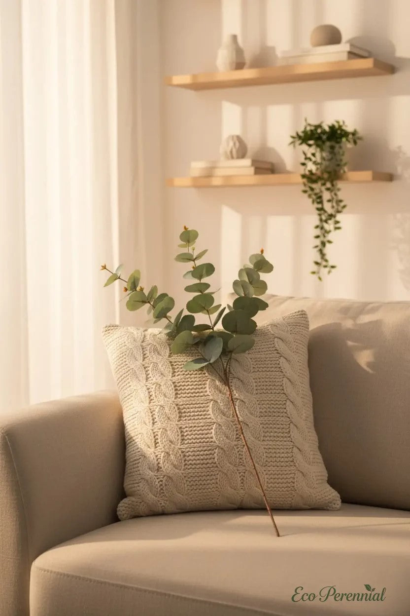 31.5" Realistic Faux Eucalyptus Stem | Silver Dollar Artificial Greenery | Artificial Greenery | Eco Perennial