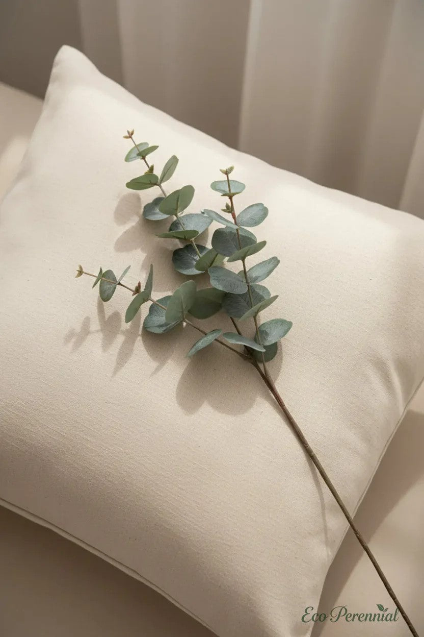 31.5" Realistic Faux Eucalyptus Stem | Silver Dollar Artificial Greenery | Artificial Greenery | Eco Perennial