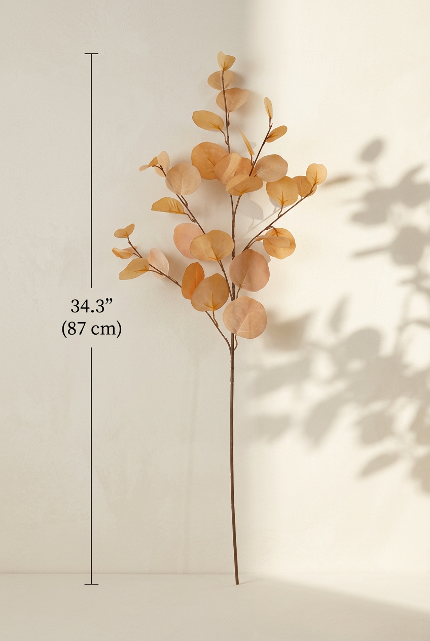 34.3" Autumn Faux Eucalyptus Branches for Fall Decor | Tall Artificial Greenery in 10 Colors | Artificial Greenery | Eco Perennial
