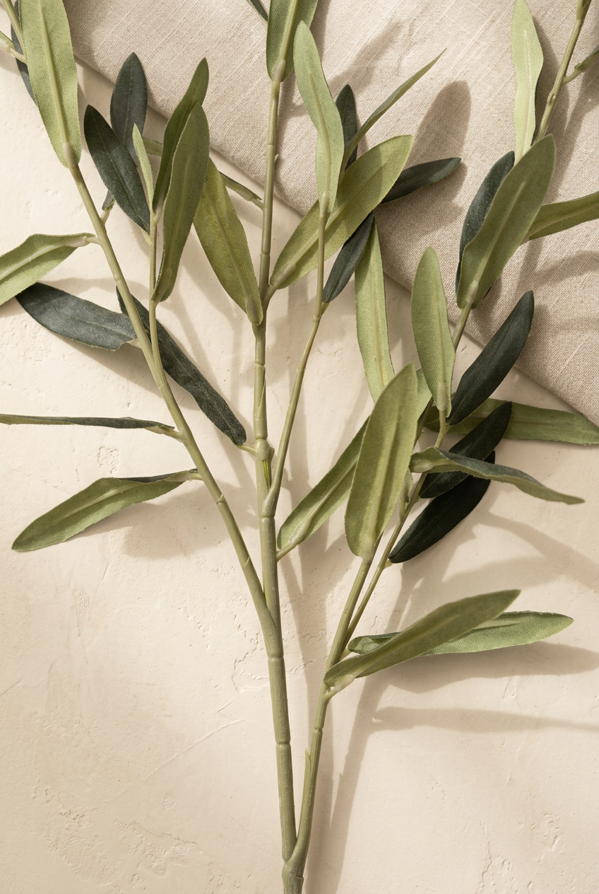 35.4" Flocked Faux Olive Branches | Greenery Stems | Artificial Greenery | Eco Perennial
