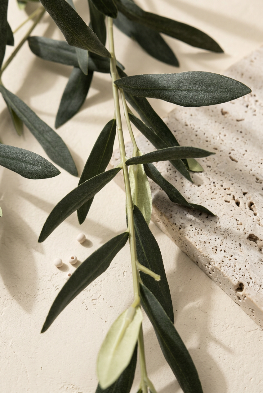 35.4" Flocked Faux Olive Branches | Greenery Stems | Artificial Greenery | Eco Perennial