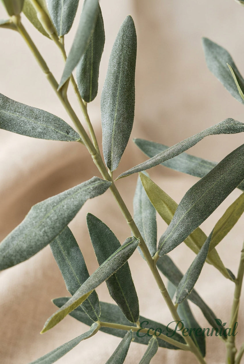 35.4" Flocked Faux Olive Branches | Greenery Stems | Artificial Greenery | Eco Perennial