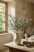 35.4" Flocked Faux Olive Branches | Greenery Stems Green | Artificial Greenery | Eco Perennial