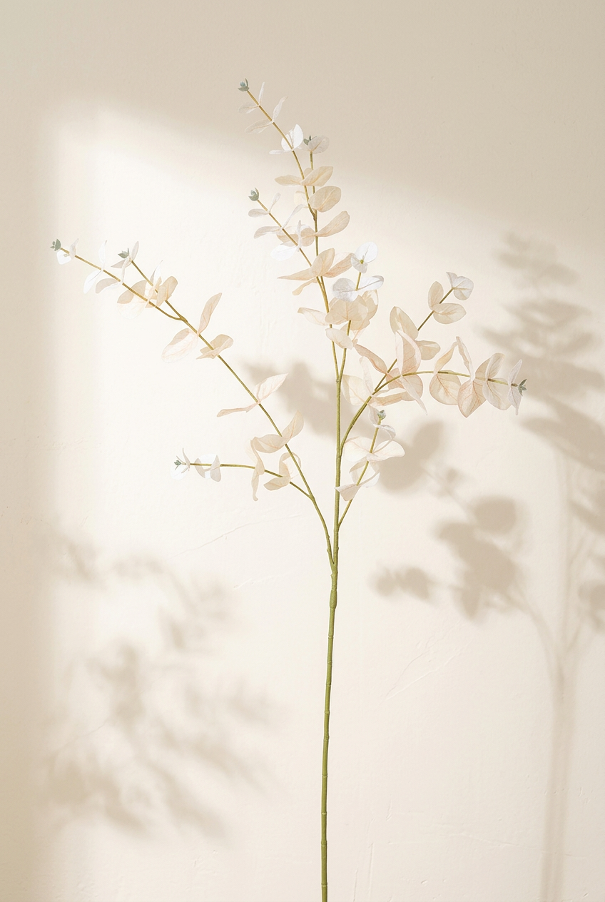 37.4" Tall Faux Eucalyptus Branches | 3 Colors White | Artificial Greenery | Eco Perennial
