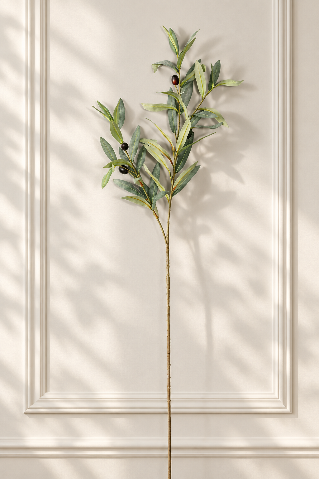 Flocked Faux Olive Branches with Fruit | 35" & 37.5" | Artificial Greenery | Eco Perennial