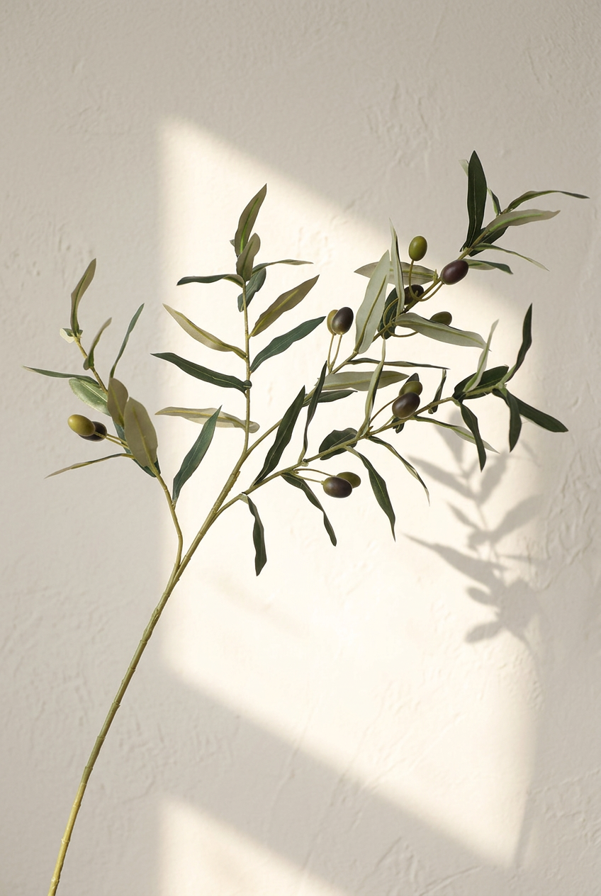 Faux Olive Branches with Two-Tone Olives | 28" & 41" 4-Fork — 28" | Artificial Greenery | Eco Perennial