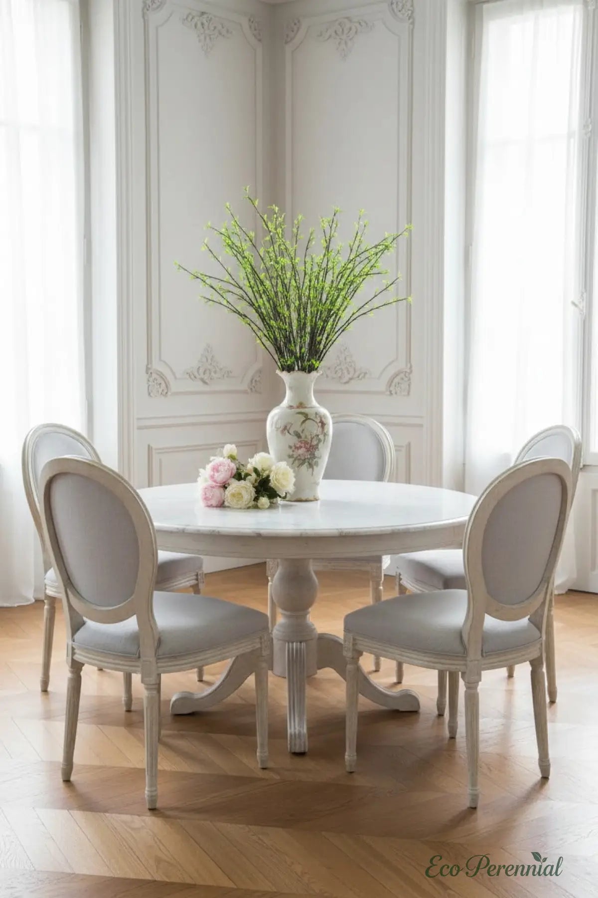 47" Tall Faux Snow Willow Branch - Realistic Artificial Stem | Realistic Faux Silk Flowers for Home Decor - Eco Perennial