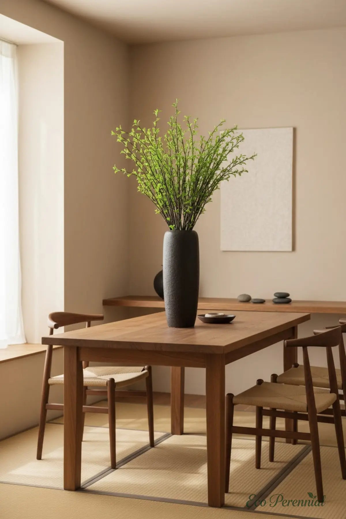 47" Tall Faux Snow Willow Branch - Realistic Artificial Stem | Realistic Faux Silk Flowers for Home Decor - Eco Perennial