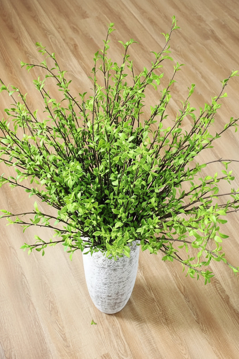 47" Tall Faux Snow Willow Branch - Realistic Artificial Stem | Realistic Faux Silk Flowers for Home Decor - Eco Perennial