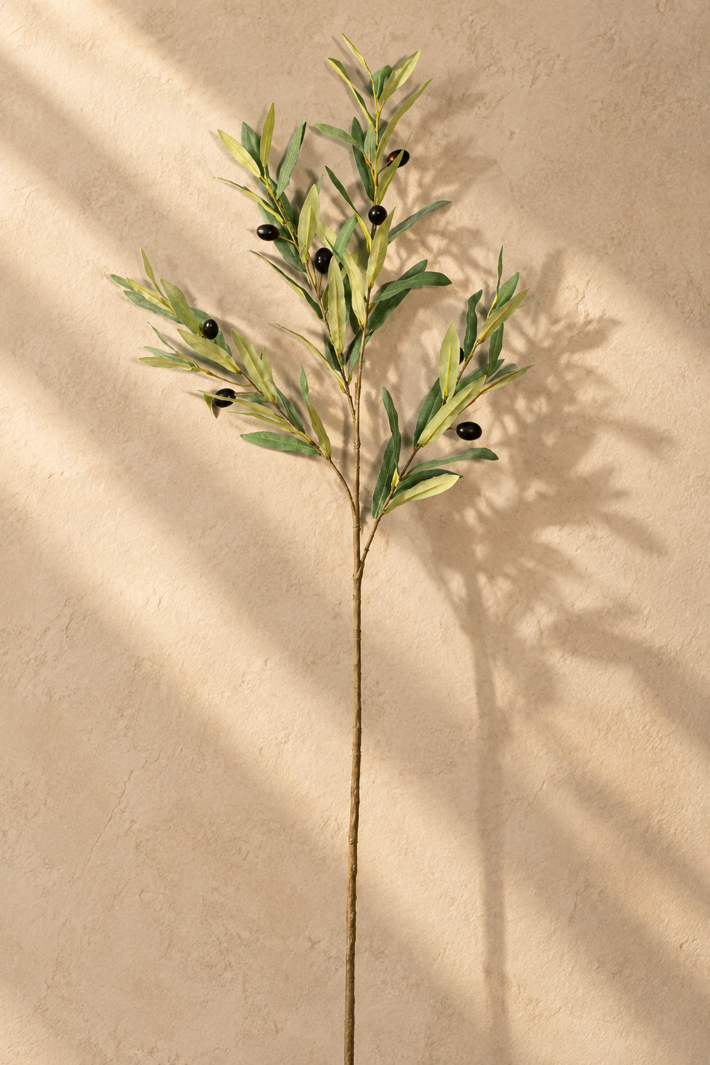 Flocked Faux Olive Branches with Fruit | 35" & 37.5" 4-Fork · 37.5" · 8 Olives ⭐ Fuller | Artificial Greenery | Eco Perennial