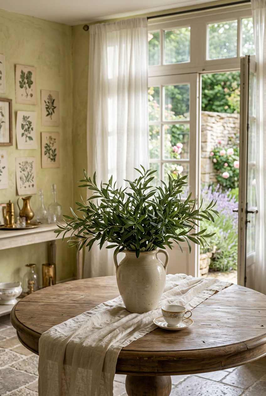 19.7" Faux Olive Branches | 6-Fork Tabletop Greenery | Artificial Greenery | Eco Perennial