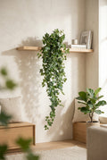 51" Cascading Faux Ivy Vines | 18-Fork Hanging Greenery Classic Green Ivy | Artificial Greenery | Eco Perennial