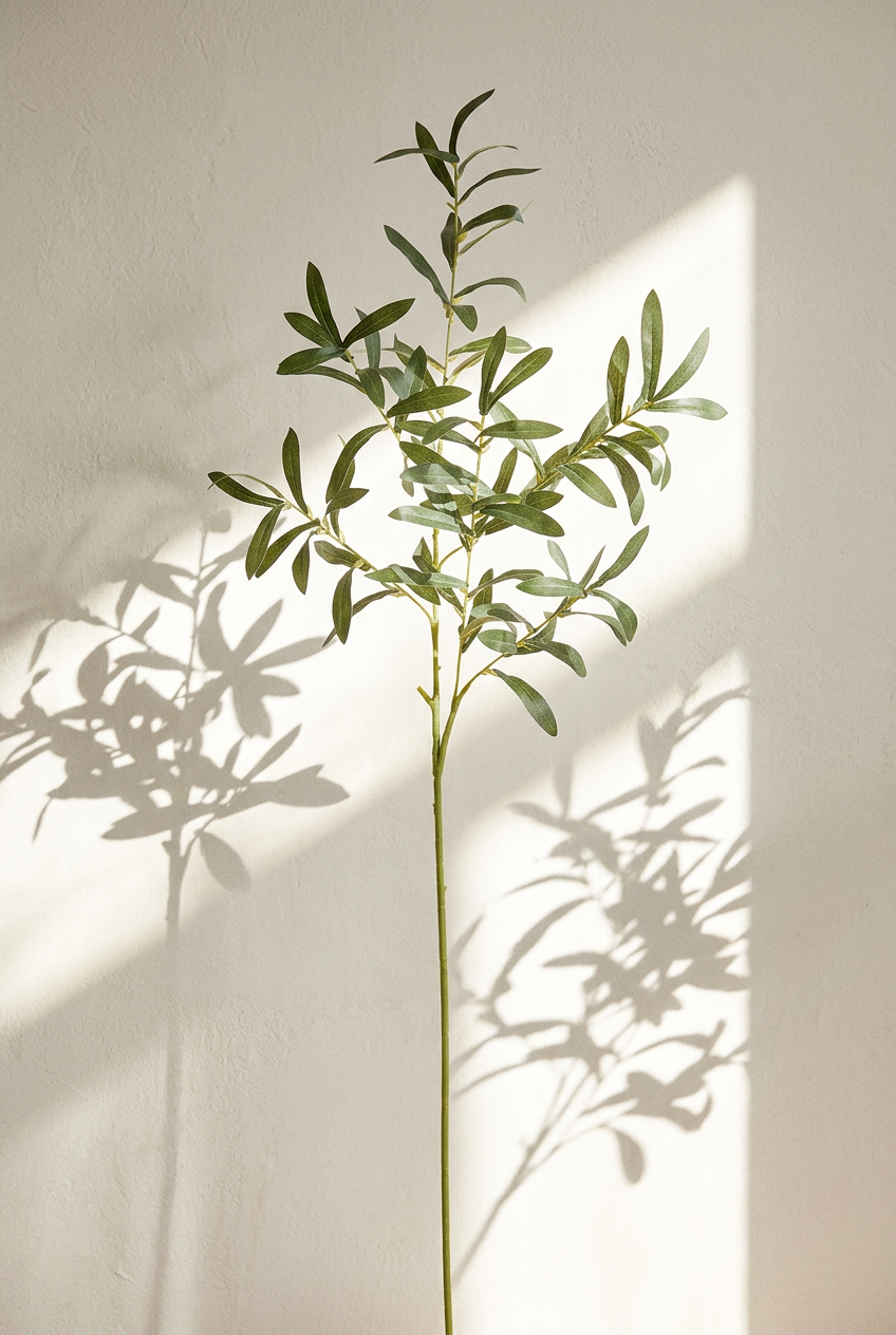 37" Faux Olive Branches | 6-Fork Mediterranean Stems With Fruit | Artificial Greenery | Eco Perennial