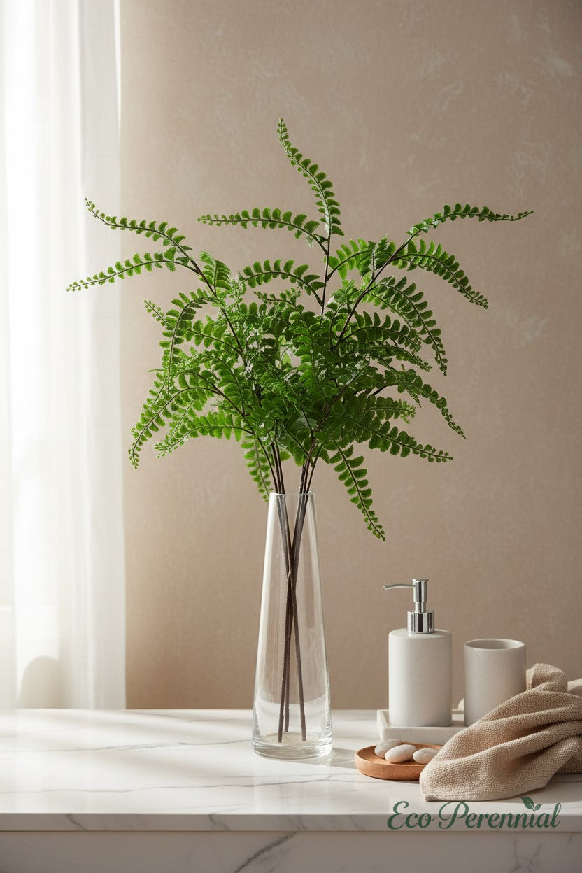 Artificial Maidenhair Fern Branch – Faux Greenery Stem | Artificial Floral Arrangement | Eco Perennial