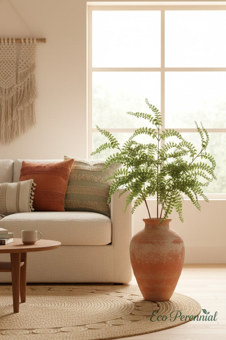 Artificial Maidenhair Fern Branch – Faux Greenery Stem | Artificial Floral Arrangement | Eco Perennial