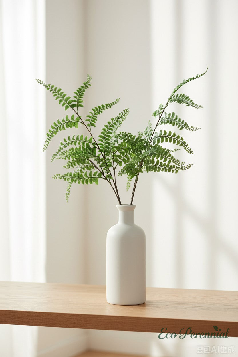 Artificial Maidenhair Fern Branch – Faux Greenery Stem | Artificial Floral Arrangement | Eco Perennial