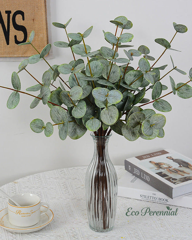 Artificial eucalyptus greenery styled for everyday home decor - Eco Perennial