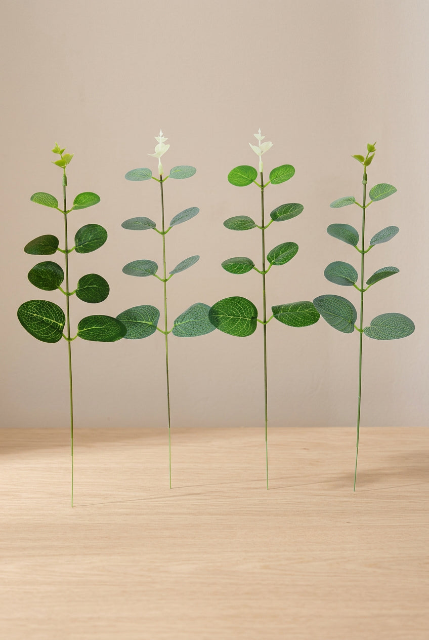 11.8" Petite Faux Eucalyptus Stems | Realistic Artificial Greenery Branches | Artificial Greenery | Eco Perennial