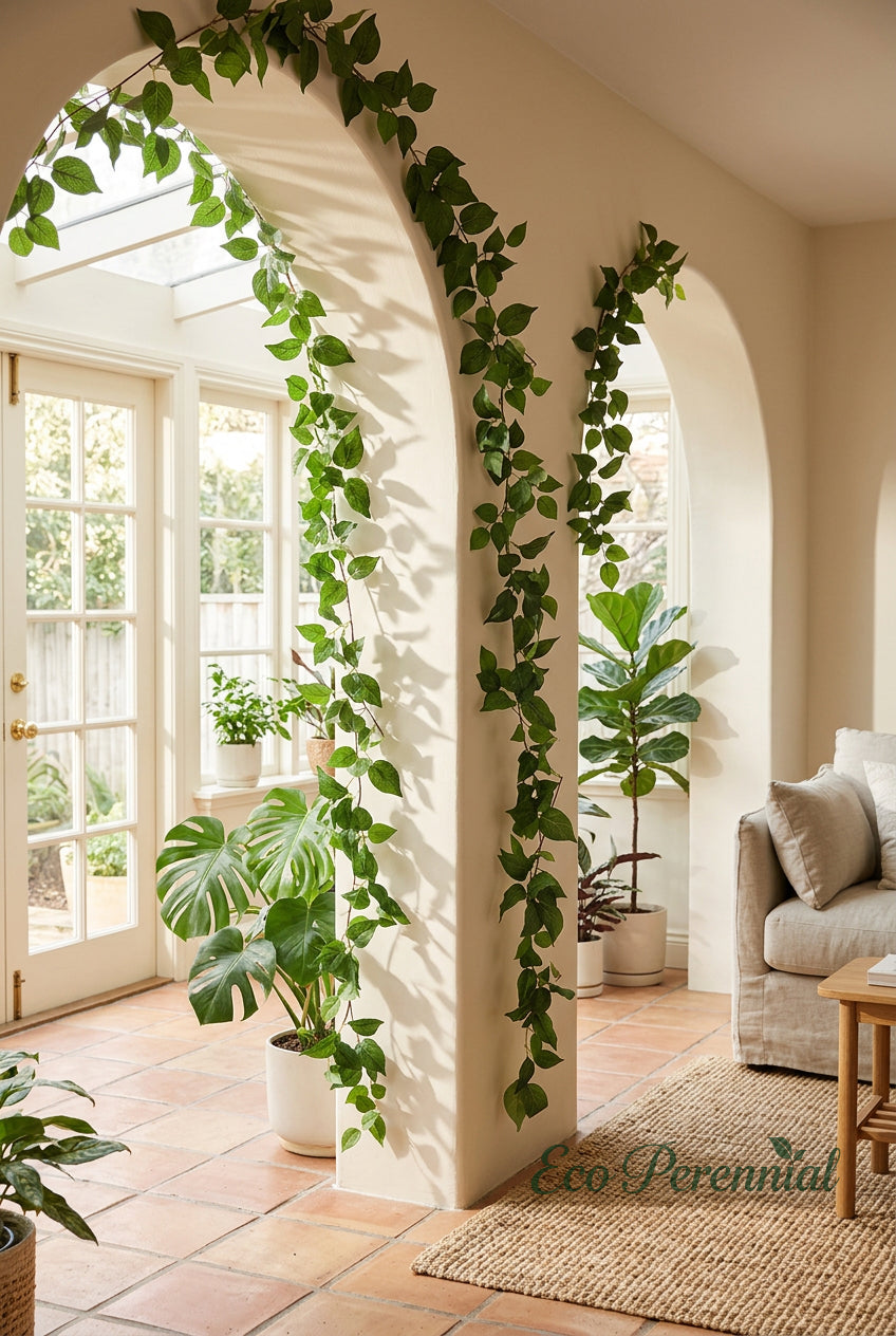 71" Cascading Faux Ivy & Heartleaf Vines | Artificial Greenery | Eco Perennial