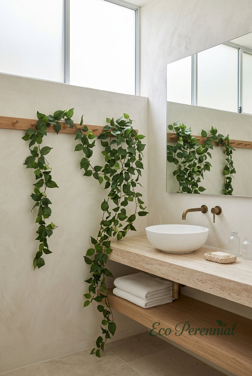 71" Cascading Faux Ivy & Heartleaf Vines | Artificial Greenery | Eco Perennial