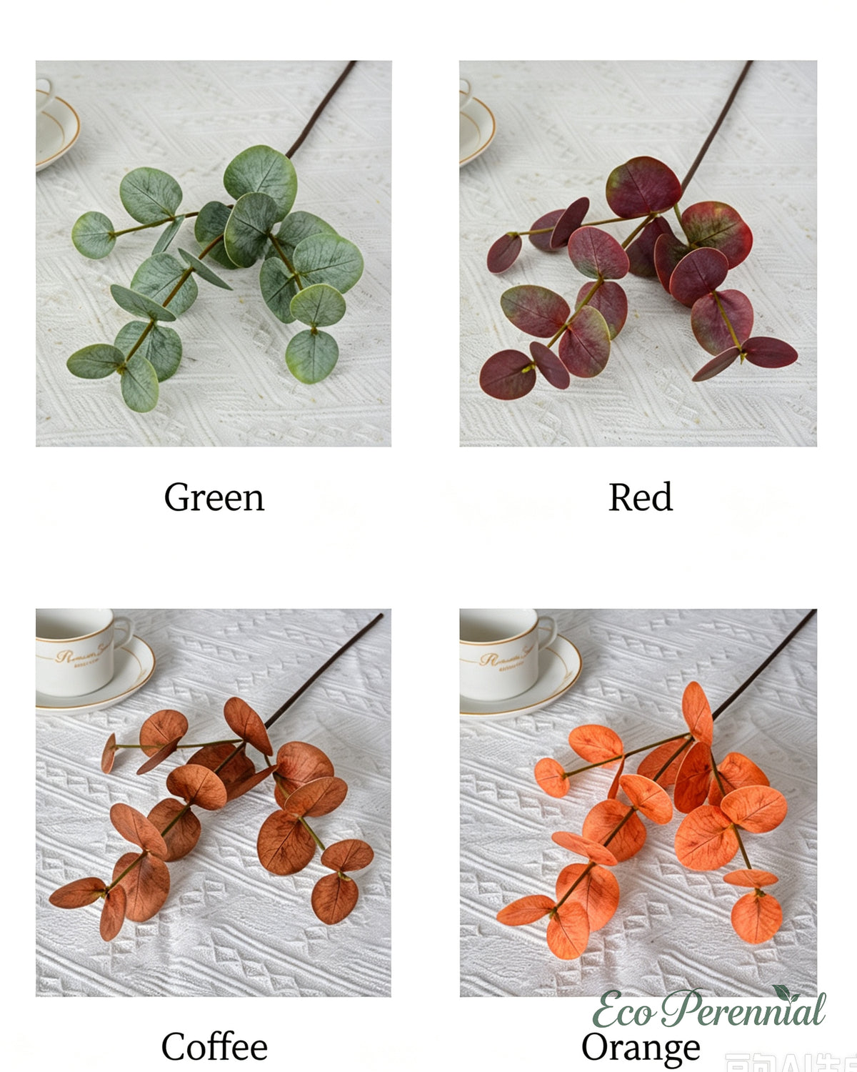 Detailed view of artificial eucalyptus leaf structure - Eco Perennial