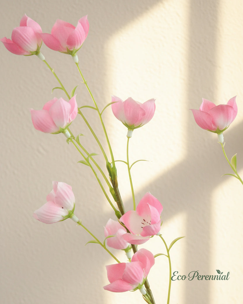 Eco Perennial long stem artificial bell flower branches with lifelike cascading bell blossoms