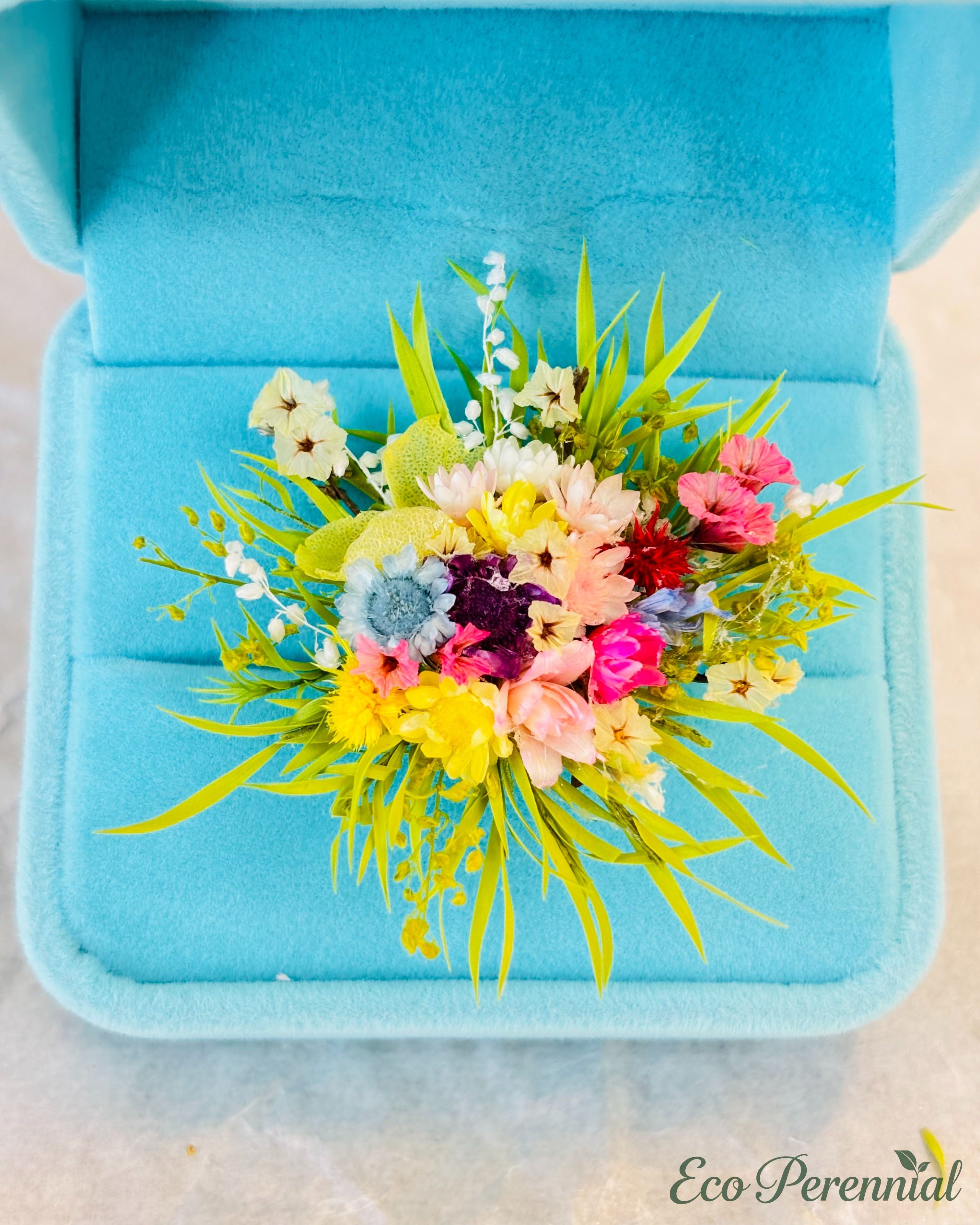 "Artisan’s Surprise" Preserved Flower Ring | Handcrafted Unique Wildflower Bouquet - Eco Perennial | Jewelry | Eco Perennial