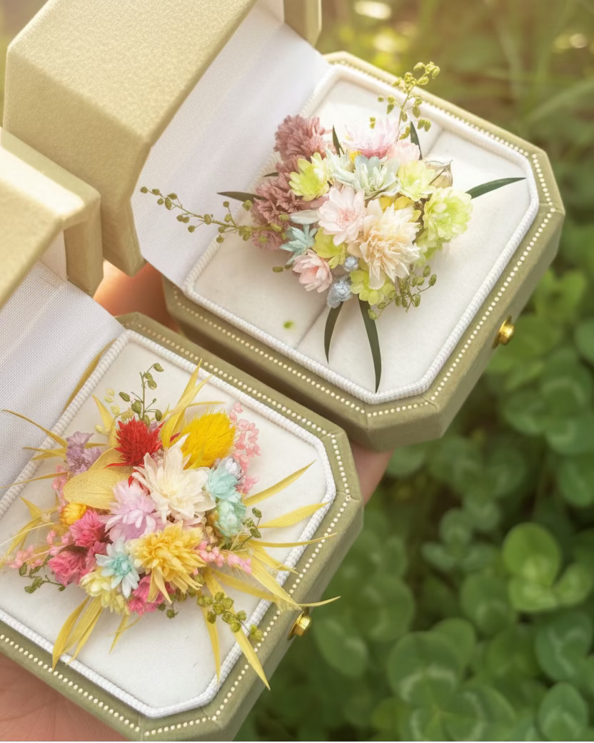 "Artisan’s Surprise" Preserved Flower Ring | Handcrafted Unique Wildflower Bouquet - Eco Perennial | Jewelry | Eco Perennial