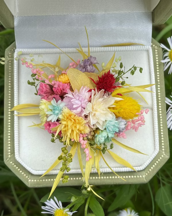 "Artisan’s Surprise" Preserved Flower Ring | Handcrafted Unique Wildflower Bouquet - Eco Perennial | Jewelry | Eco Perennial