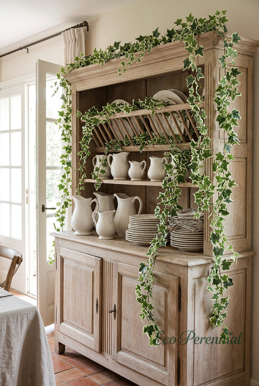 71" Cascading Faux Ivy & Heartleaf Vines | Artificial Greenery | Eco Perennial