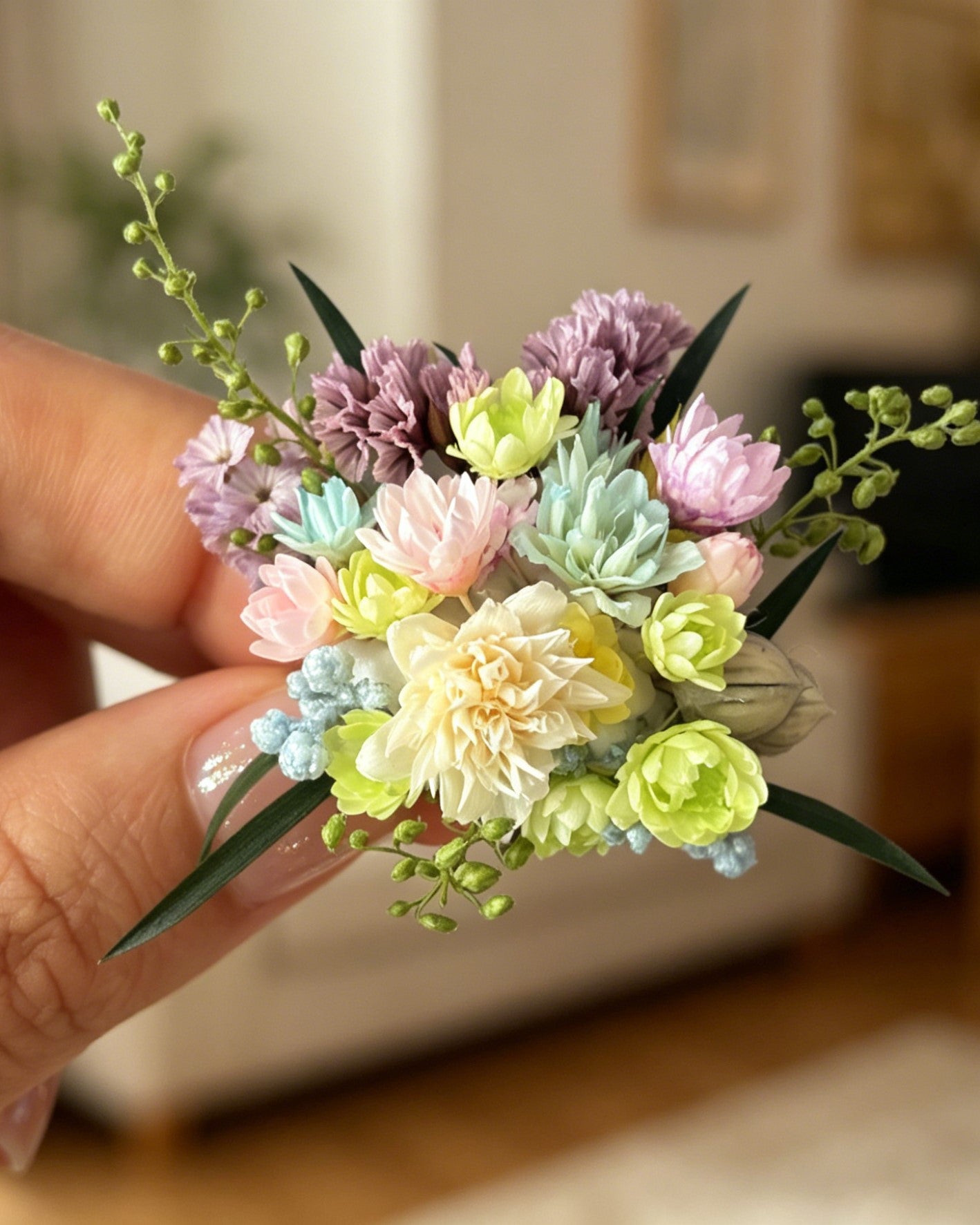 "Artisan’s Surprise" Preserved Flower Ring | Handcrafted Unique Wildflower Bouquet - Eco Perennial