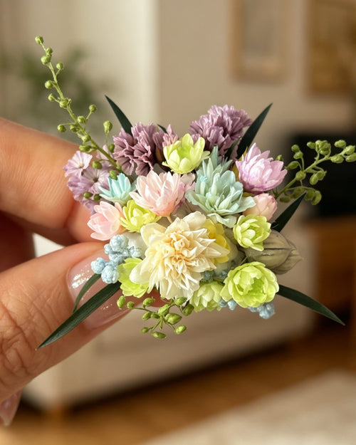 "Artisan’s Surprise" Preserved Flower Ring | Handcrafted Unique Wildflower Bouquet - Eco Perennial