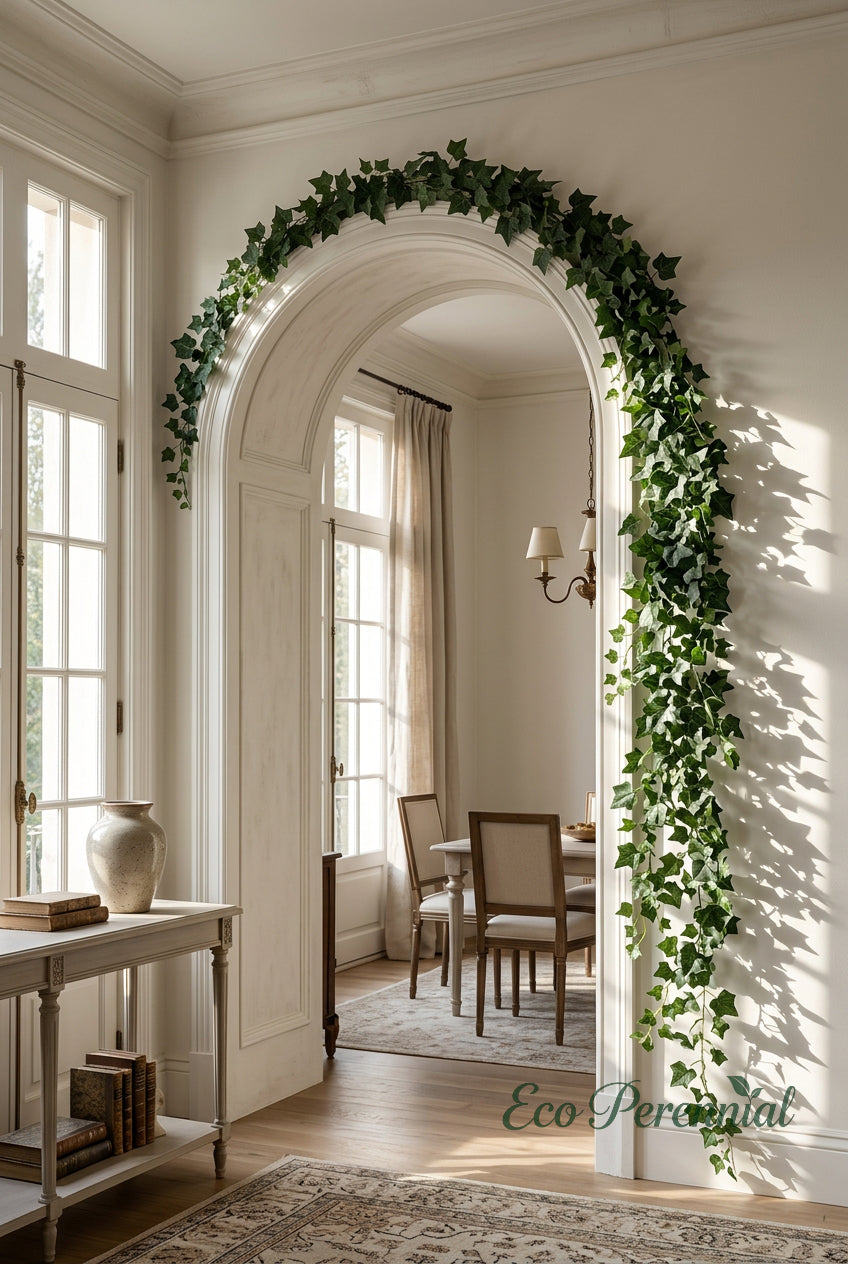 71" Cascading Faux Ivy & Heartleaf Vines | Artificial Greenery | Eco Perennial