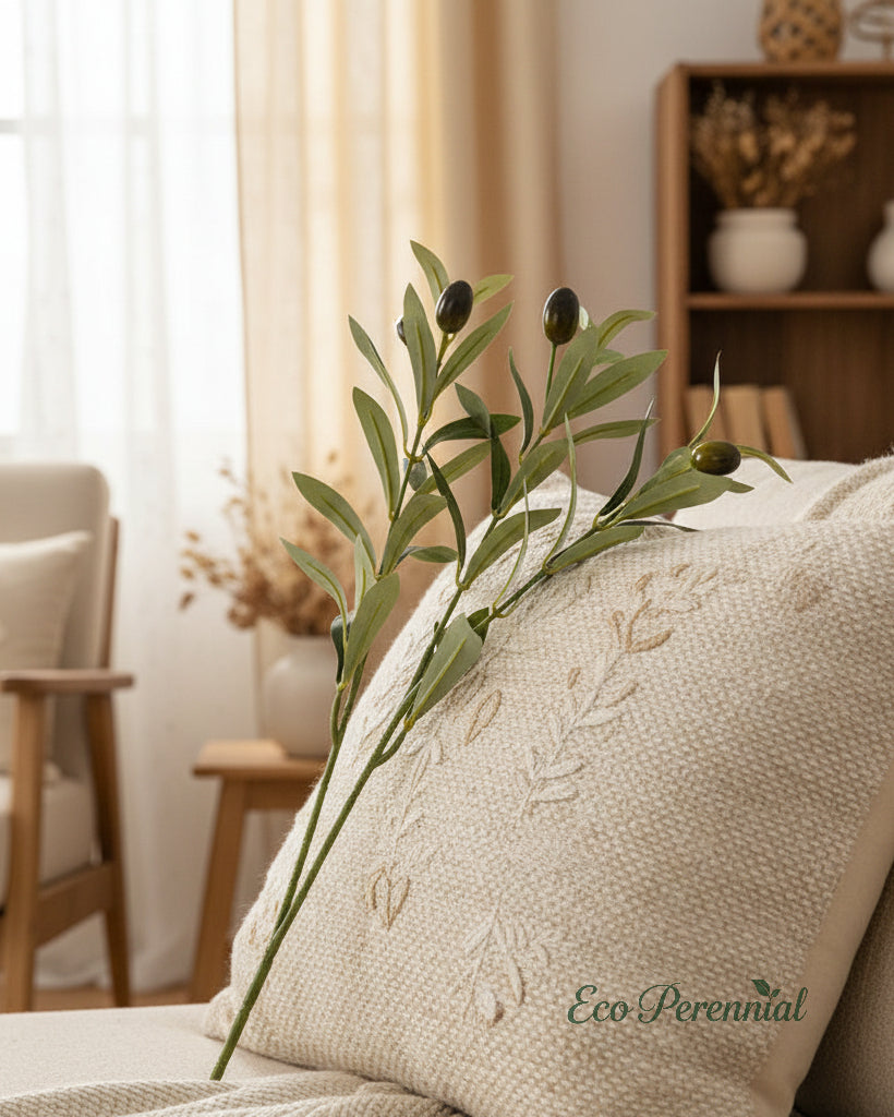 Medium Faux Olive Branches | Realistic Artificial Olive Stems