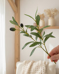 Short faux olive branch 11.8 inch tabletop stem by Eco Perennial