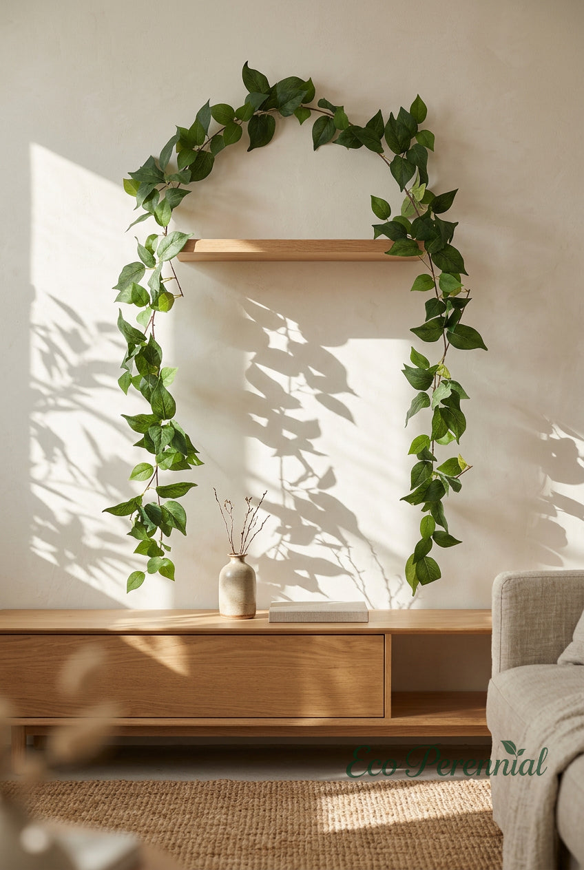 71" Cascading Faux Ivy & Heartleaf Vines | Artificial Greenery | Eco Perennial