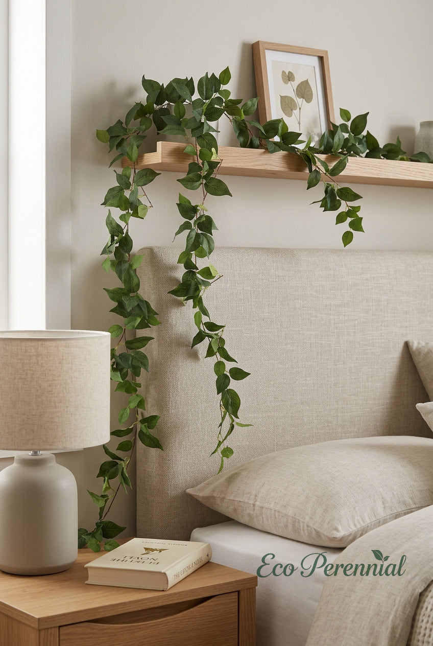 71" Cascading Faux Ivy & Heartleaf Vines | Artificial Greenery | Eco Perennial
