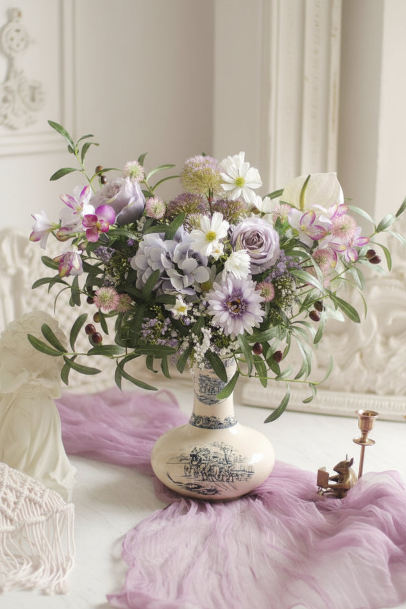 "Amethyst Dream" | Grand French Lavender Silk Bouquet | Artificial Floral Arrangement | Eco Perennial