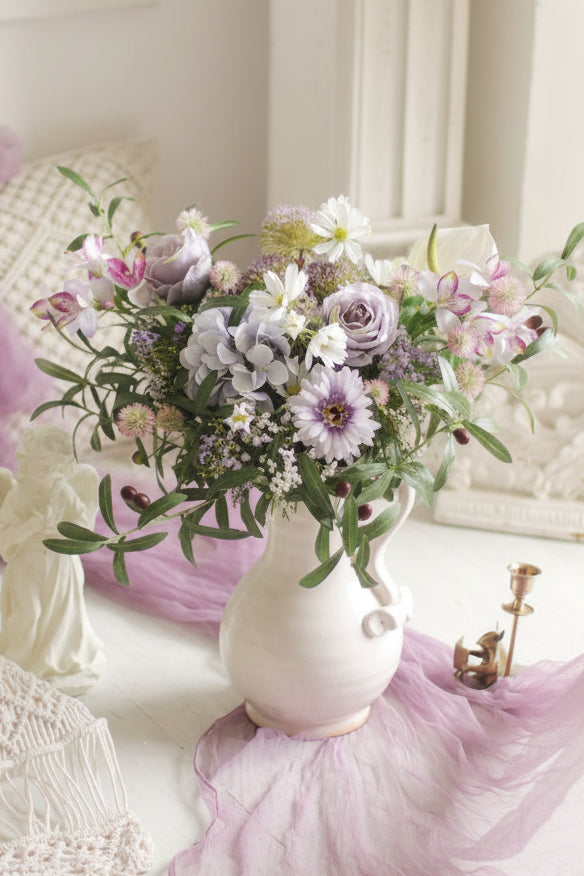"Amethyst Dream" | Grand French Lavender Silk Bouquet | Artificial Floral Arrangement | Eco Perennial