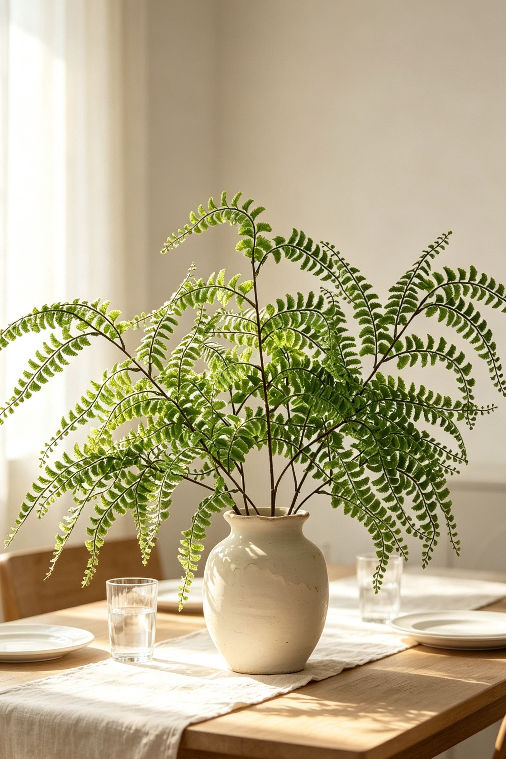 Artificial Maidenhair Fern Branch – Faux Greenery Stem | Artificial Floral Arrangement | Eco Perennial